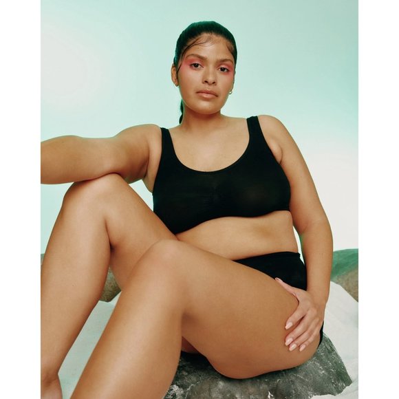 NIB BRAE by SHEERTEX Smoothing Semi-Sheer Bralette in Black - Picture 1 of 8